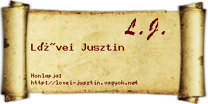 Lövei Jusztin névjegykártya